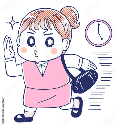 ワークライフバランスを意識して定時退社する女性OL
