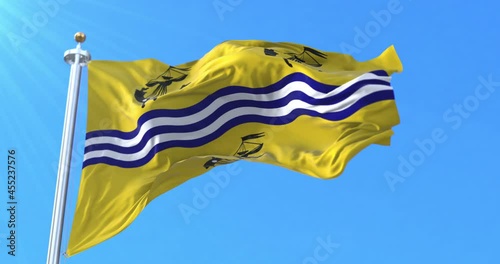 Outer Hebrides or Western Isles flag, Scotland. Loop photo