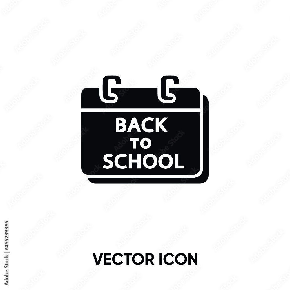 Back to school vector icon. Modern, simple flat vector illustration for website or mobile app.Calendar symbol, logo illustration. Pixel perfect vector graphics Back to school vector icon. Modern, simple flat vector illustration for website or mobile app.Calendar symbol, logo illustration. Pixel perfect vector graphics