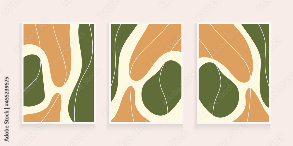 Abstract organic handrawn minimalist shape background. Contemporary collage. Can use for poster, banner, social media template, postcard or flyer.