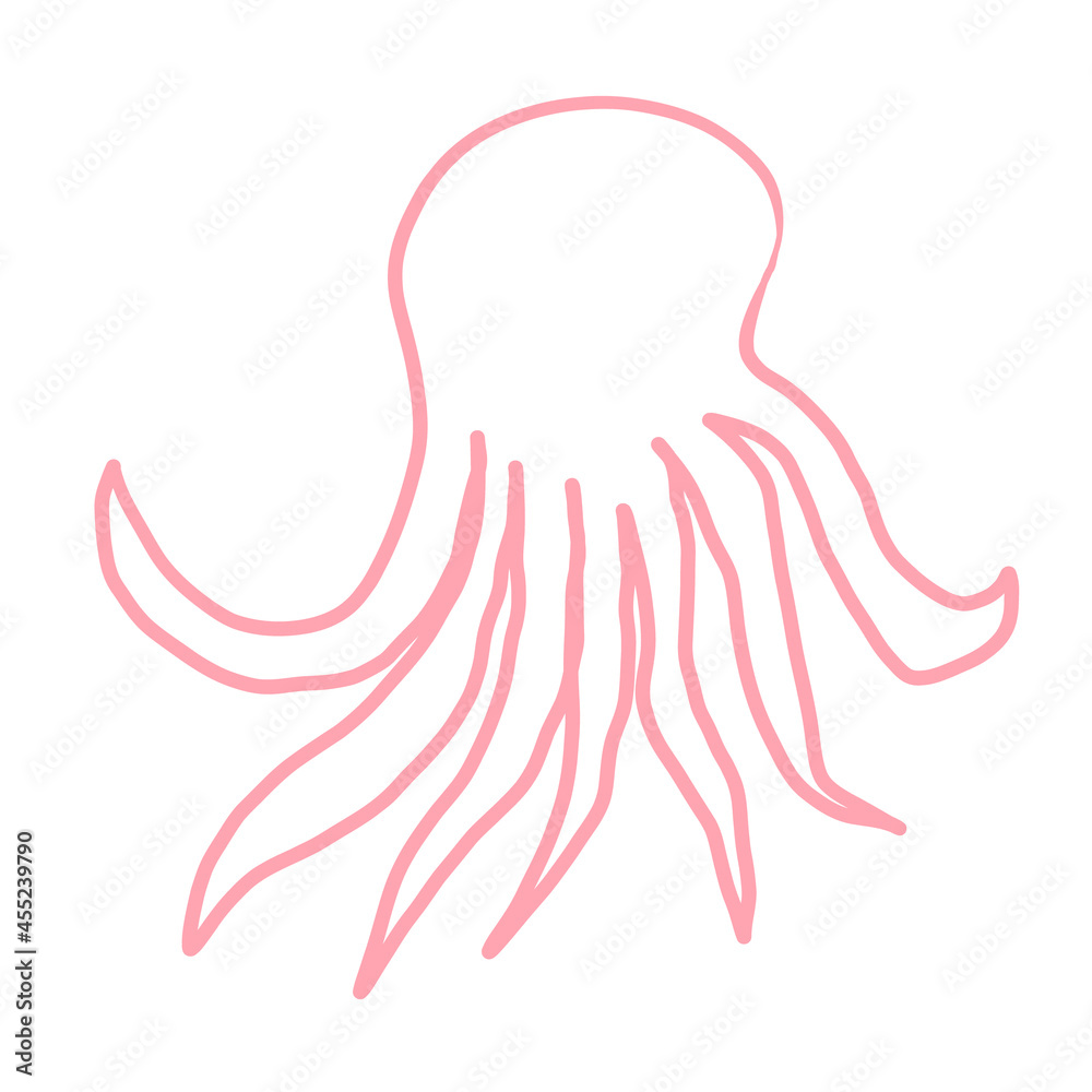 silhouette purple octopus doodle. pink octopus line vector illustration clip art silhouette purple octopus doodle. pink octopus line vector illustration clip art