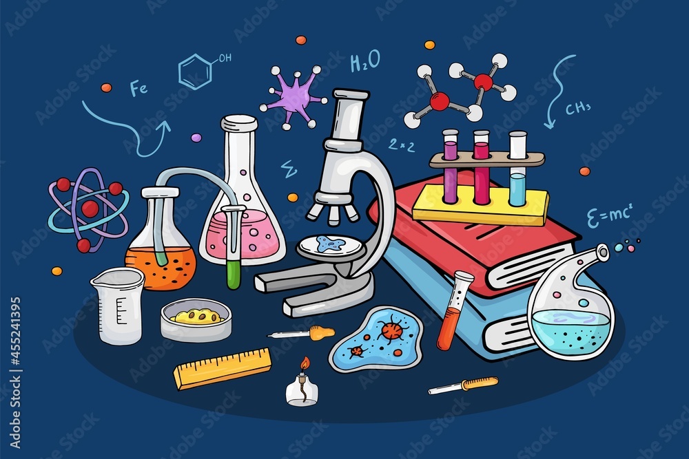 Laboratory concept, vector illustration. Chemistry research at lab ...