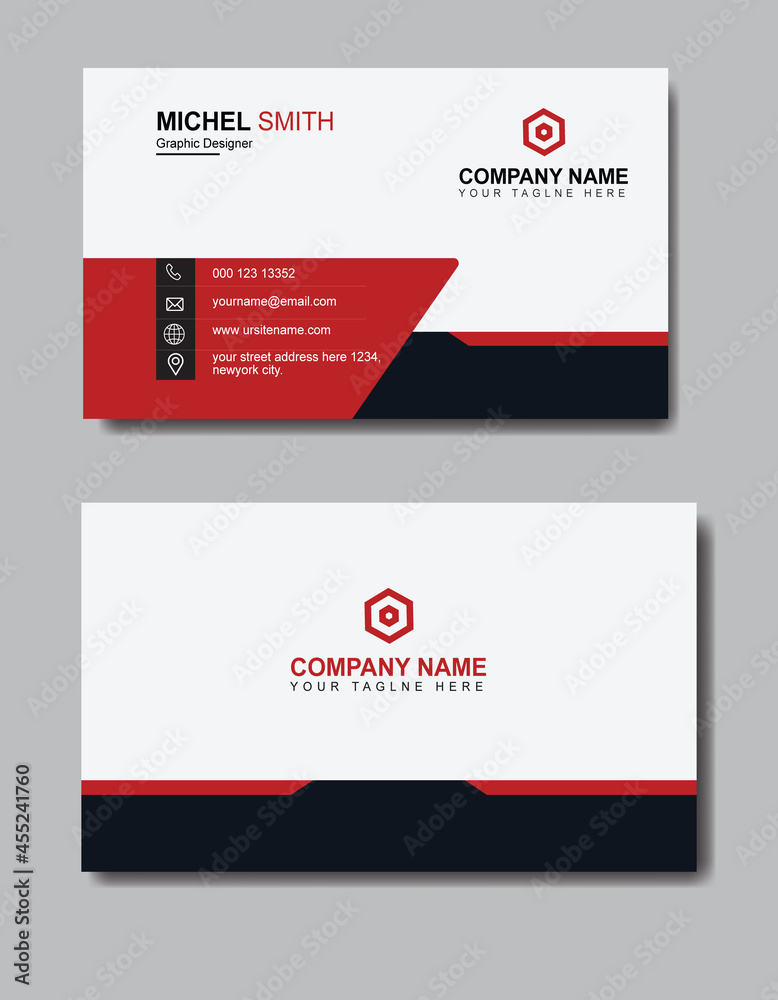 Professional Red Business card template design