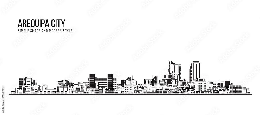 Cityscape Building Abstract Simple shape and modern style art Vector design - Arequipa city