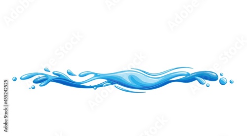 Water drops. Current drops  spray  waves and splashes. Aqua drop element  dripping liquid or raindrop vector illustration.