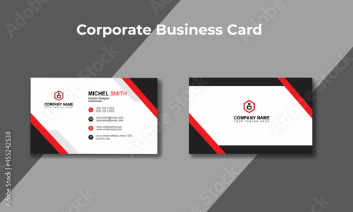 Professional Red Business card template design