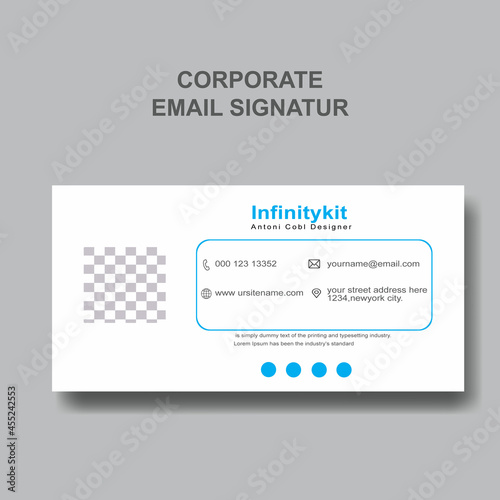 Email signature template or email footer and personal social media cover design