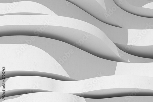 Fotografia Abstract white circular architecture, Concave and convex, Curve building