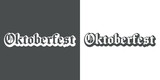 Festival de cerveza Oktoberfest. Logotipo con texto Oktoberfest con sombra en fondo gris y fondo blanco
