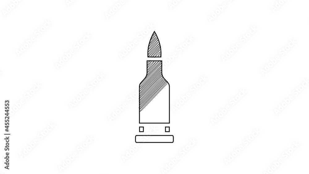 Black line Bullet icon isolated on white background. 4K Video motion graphic animation Black line Bullet icon isolated on white background. 4K Video motion graphic animation