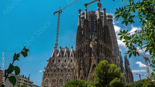 Sagrada Familia Europe Spain Barcelona timelapse 4K