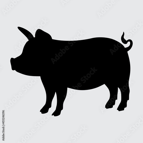 Pig Silhouette  Pig Isolated On White Background