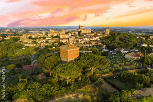 Lucignano town in Tuscany from above photo