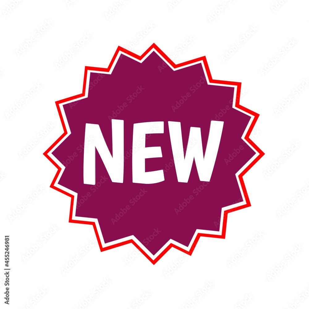 New web icon 3d. An isolated label, sticker graphic in pink star in white letters. Business advertising and finance promotion New web icon 3d. An isolated label, sticker graphic in pink star in white letters. Business advertising and finance promotion