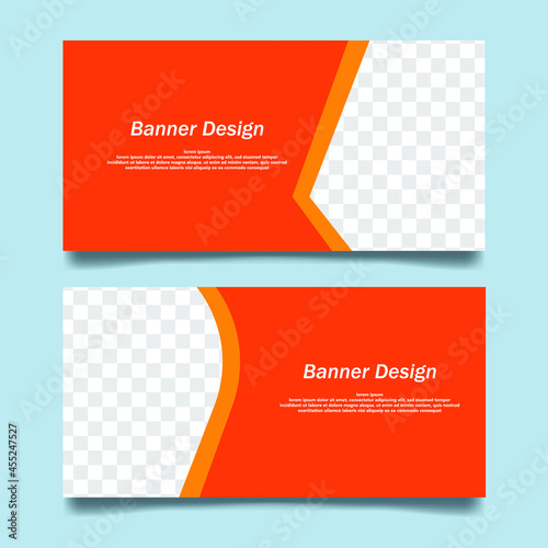Vector abstract design banner template. banner design. abstract background design with orange color and file eps 10 for free royalty