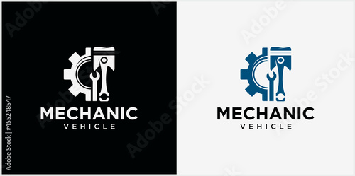 Mechanical technology logo, automotive logo symbol Vector illustration of piston logo. piston spare parts
