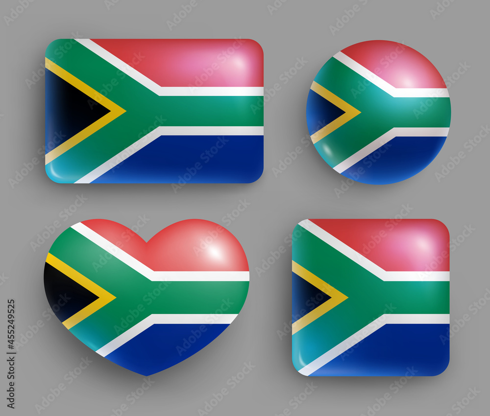 republic-of-south-africa-country-flag-buttons-set-southern-africa