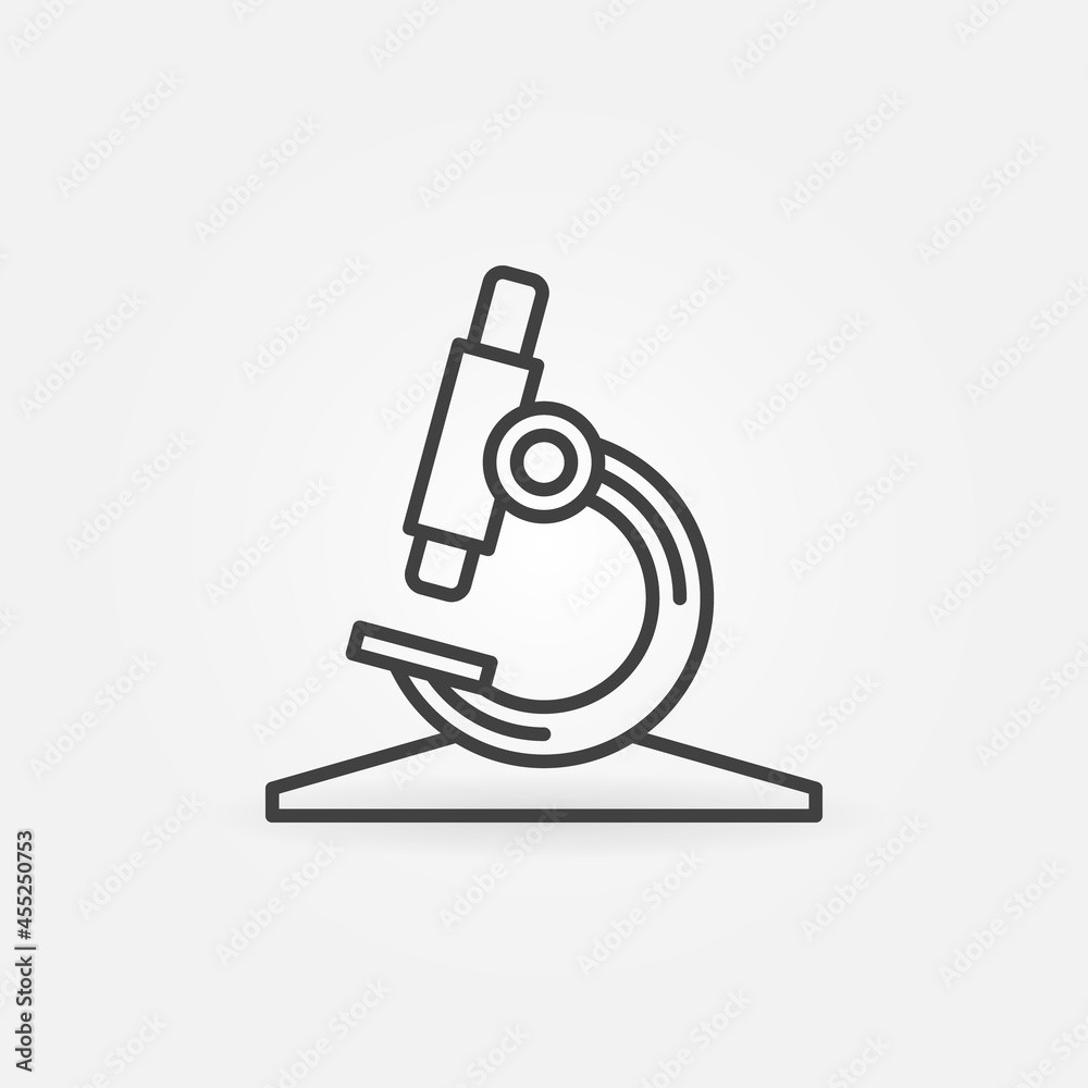 Microscope linear vector concept icon or logo Microscope linear vector concept icon or logo