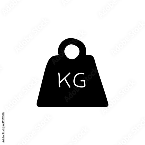 Lbs Measure Weight icon in solid black flat shape glyph icon, isolated on white background 