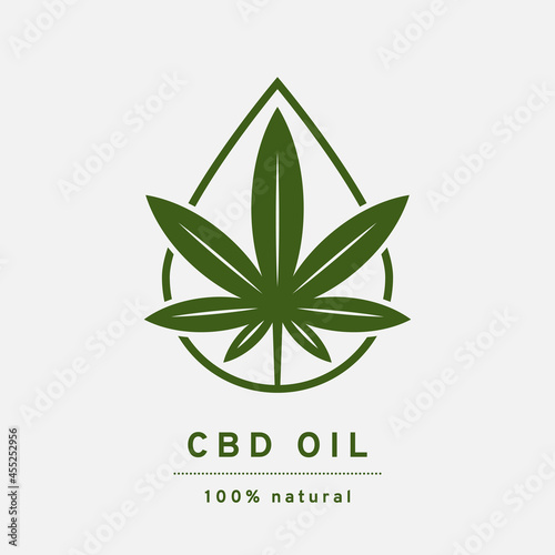 CBD oil icon. Cannabis herb, vector illustration, EPS 10