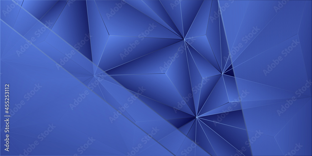 Fototapeta premium Modern blue triangle background