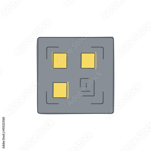 QR Barcode icon  in color icon, isolated on white background 