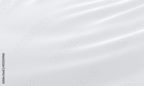 3D white rippled cloth. Abstract wave background.