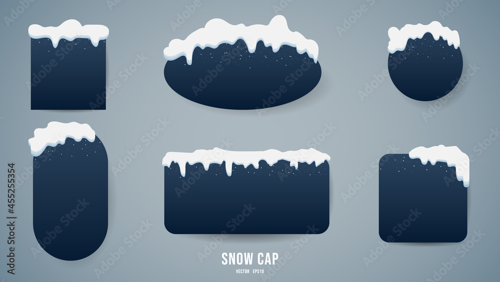 Snow and ice cap banners set illustration in winter seasons , Flat Modern design , illustration Vector EPS 10 Snow and ice cap banners set illustration in winter seasons , Flat Modern design , illustration Vector EPS 10