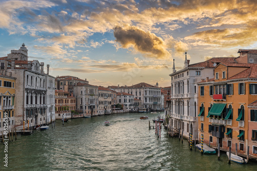 Venice Italy, sunrise city skyline at Venice Grand Canal, Veneto Italy © Noppasinw