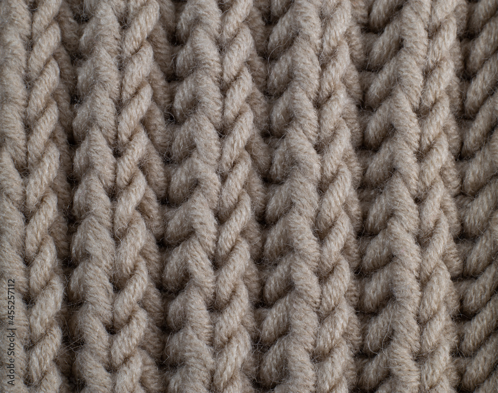 close up of knitted wool. brioche pattern close up of knitted wool. brioche pattern