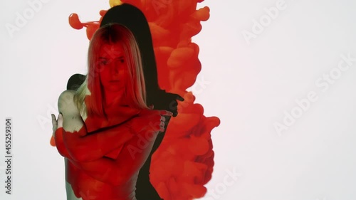 sensual woman love passion virginity red white