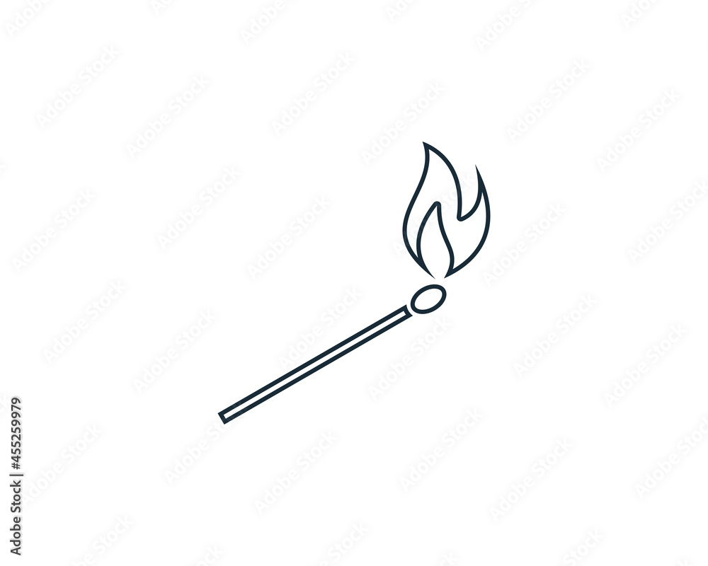 Matchstick, Wooden Lighter Icon Design Template Elements Matchstick, Wooden Lighter Icon Design Template Elements