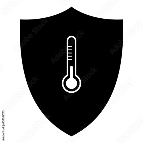 Thermometer und Schild