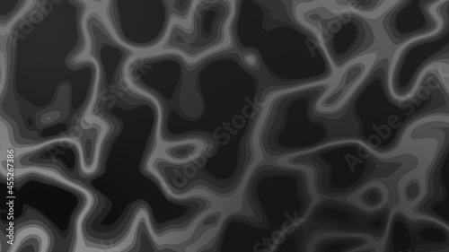 White outline topographic contour map abstract tech motion graphic design. Geometric background. Video animation Ultra HD 4K 3840x2160. Moving waves on black background.