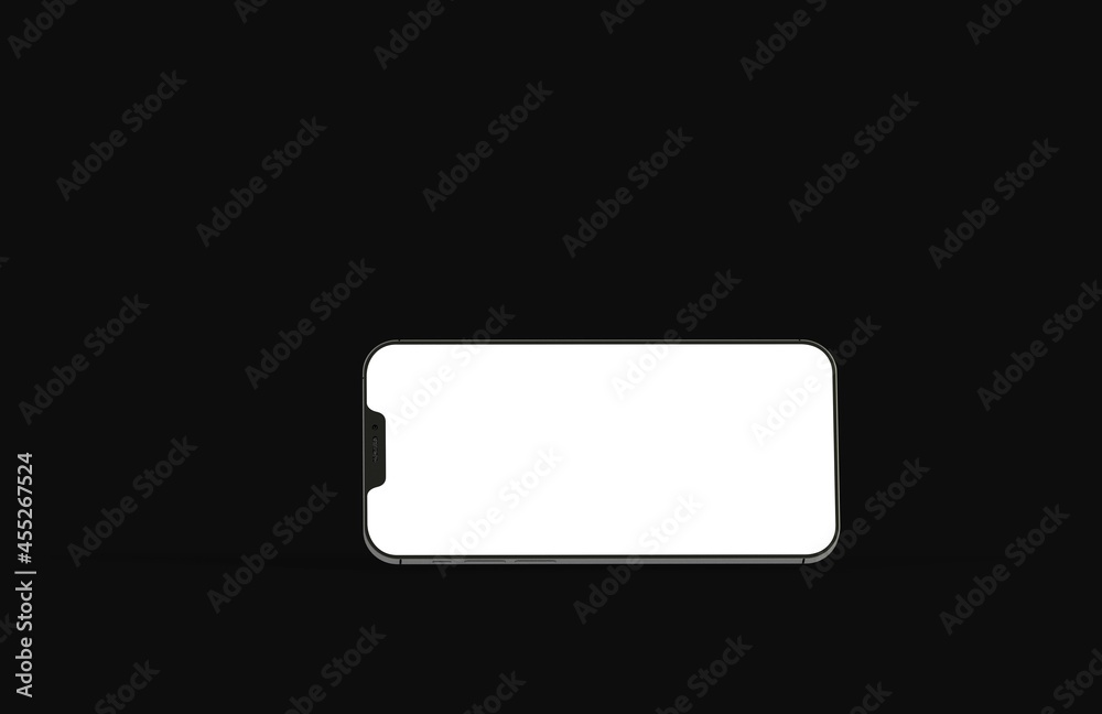 Realistic isometric black frameless smartphone mockup perspective 3d. Realistic isometric black frameless smartphone mockup perspective 3d.
