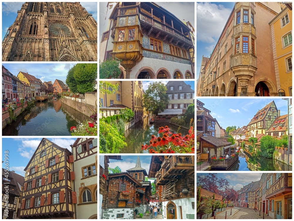 collage des la ville de Strasbourg en Alsace Stock Photo | Adobe Stock