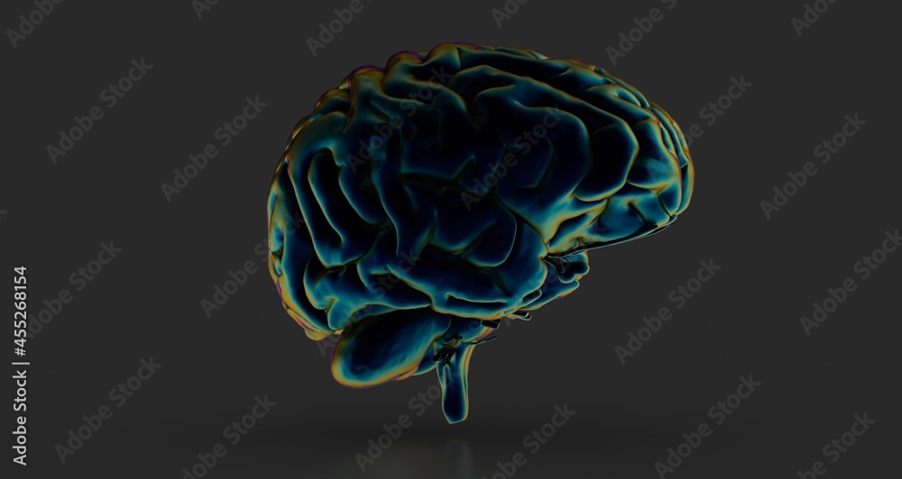 3d rendering of human brain on technology background 3d rendering of human brain on technology background