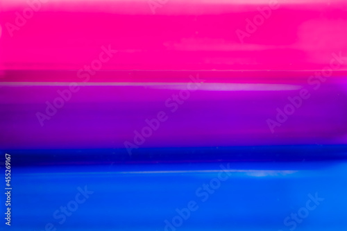 Illustration of bisexual flag made with brightness colours. Pink, purple and blue flag illustration for supporting bisexual rights. photo