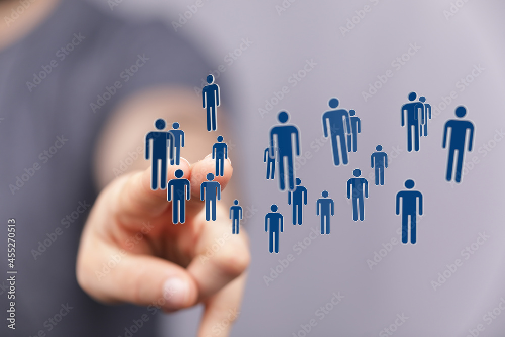 holding 3D rendering group of blue people holding 3D rendering group of blue people