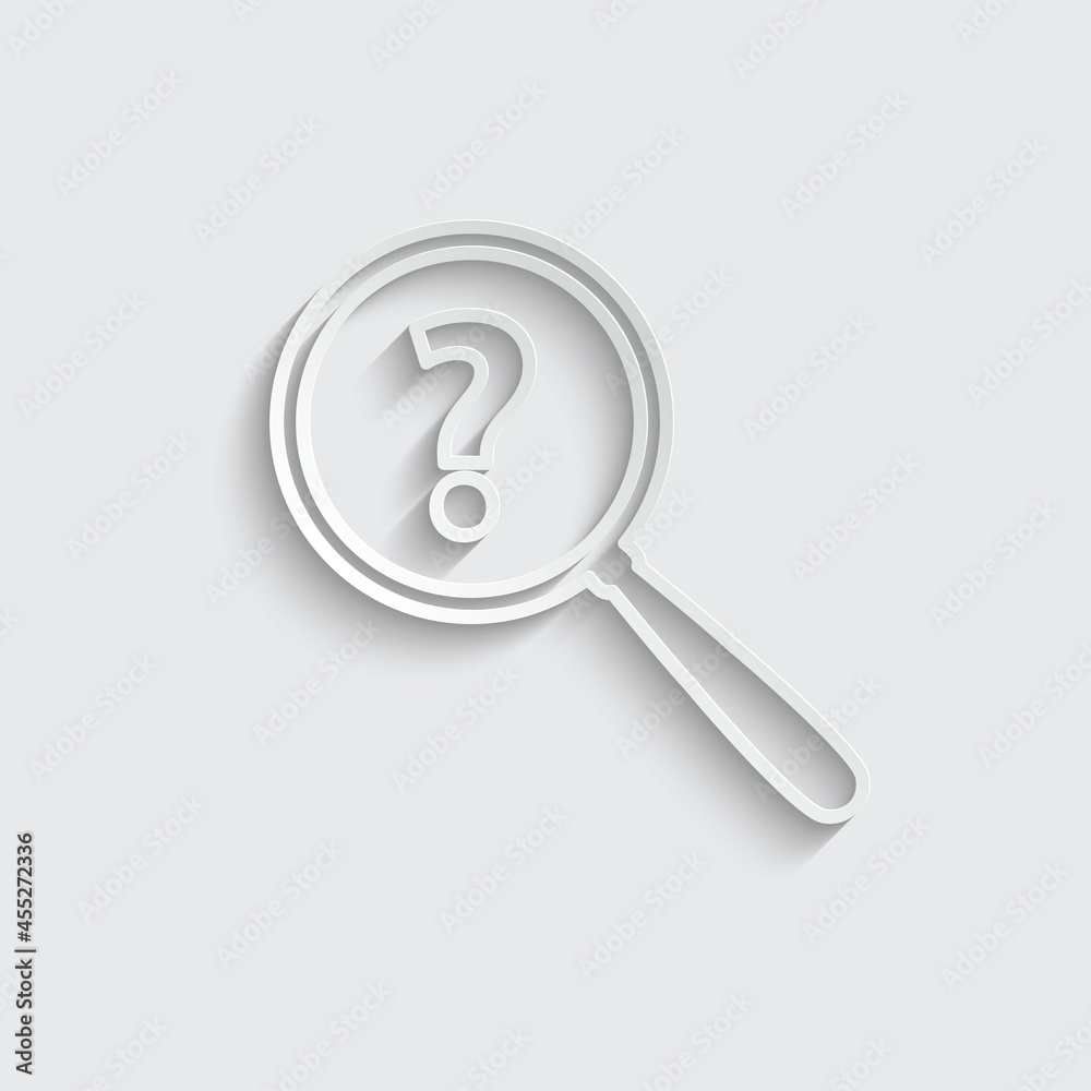 search icon with question mark vector search icon with question mark vector