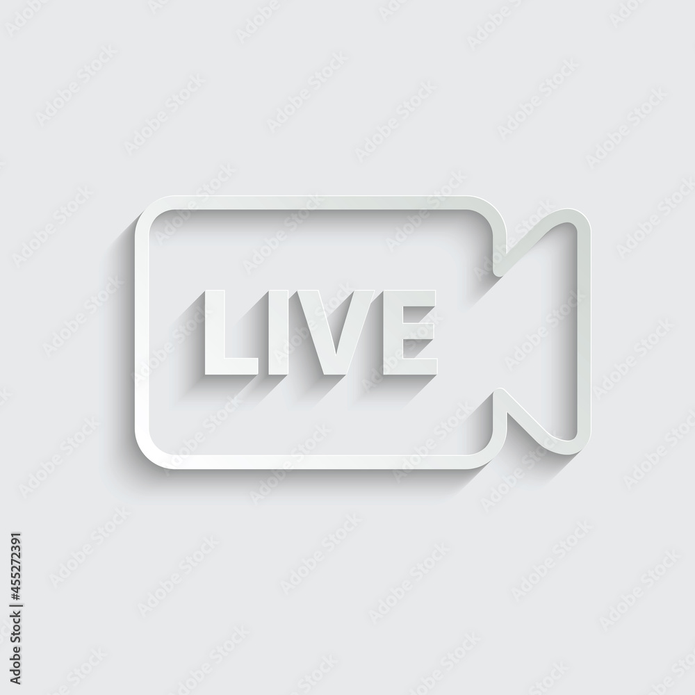 Fototapeta premium live icon vector red button. Live streaming icon. 