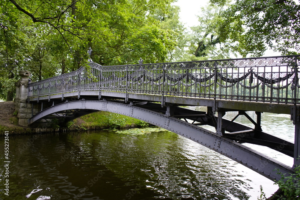 Bridge from Schlossinsel Mirow to Liebesinsel in Mirower See, Mirow, Mecklenburg-Western Pomerania, Germany Bridge from Schlossinsel Mirow to Liebesinsel in Mirower See, Mirow, Mecklenburg-Western Pomerania, Germany