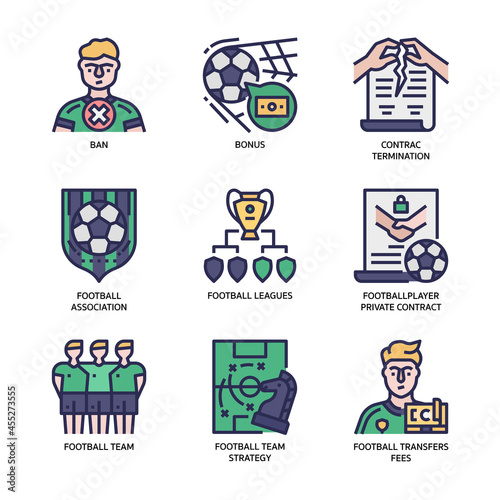 Football Transfers Icons Set