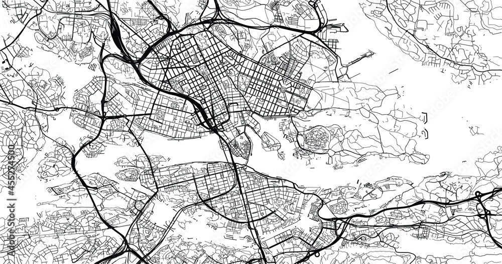 Urban vector city map of Stockholm, Sweden, Europe