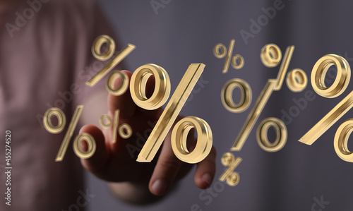 Sales icons floating in the...