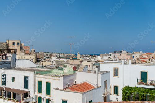 Otranto, Apulia, Italy - August, 17, 2021: view of the town of Otranto from the Aragonese castle