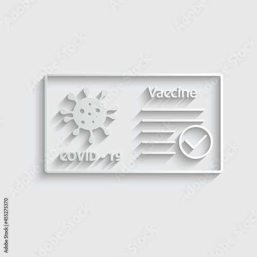 vaccine passport covid 19 icon vector. vaccination passport against corona virus sign	
