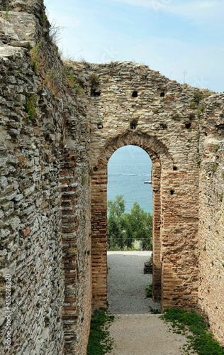 Ruins of roman villa Grottoes of Catullus in sirmione at lake garda in itlay