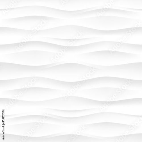 White wavy background. Seamless texture. Abstract geometric background. Vector illustration