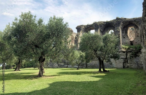 Valokuvatapetti Ruins of roman villa Grottoes of Catullus in sirmione at lake garda in itlay